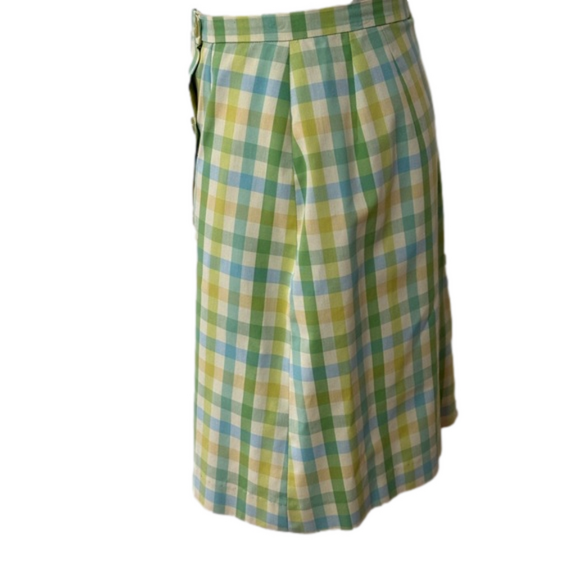 60s CULOTTES JANTZEN PASTEL PLAID ATHLEISURE MID-CENTURY SKORT TENNIS GOLF SZ 12 - Picture 8 of 12